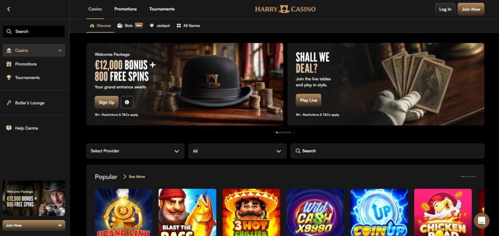 harry casino homepage no cruks aanbieder