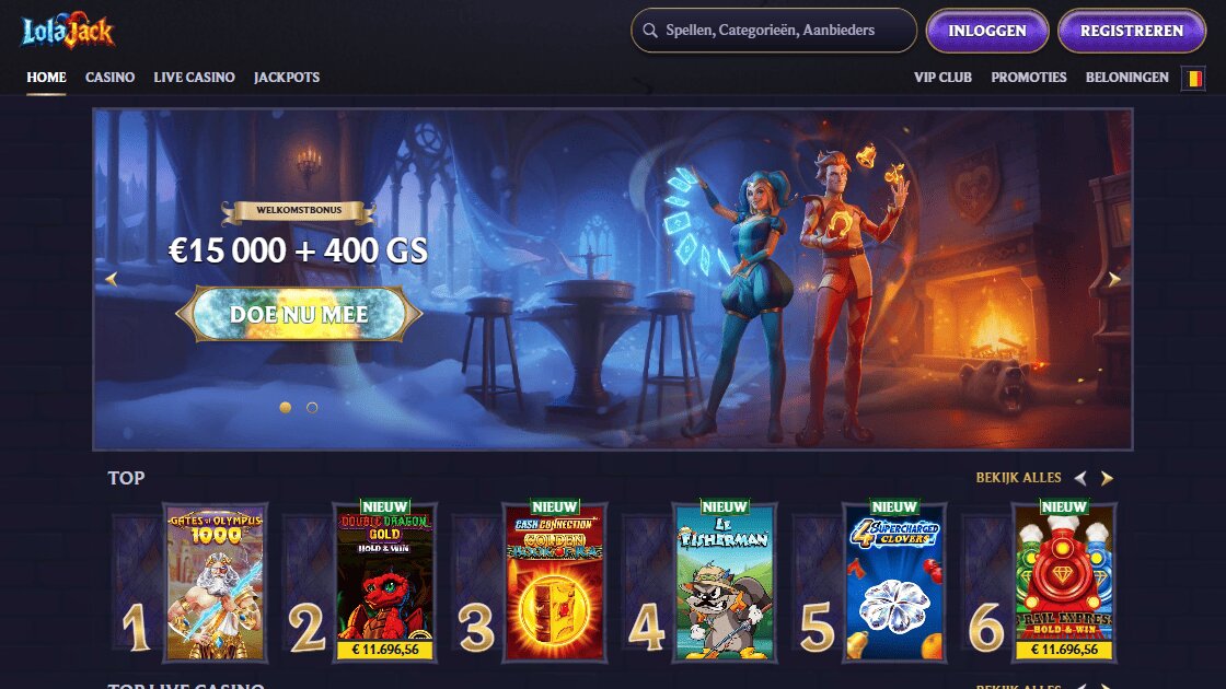 screenshot van lolajack casino zonder cruks nederland